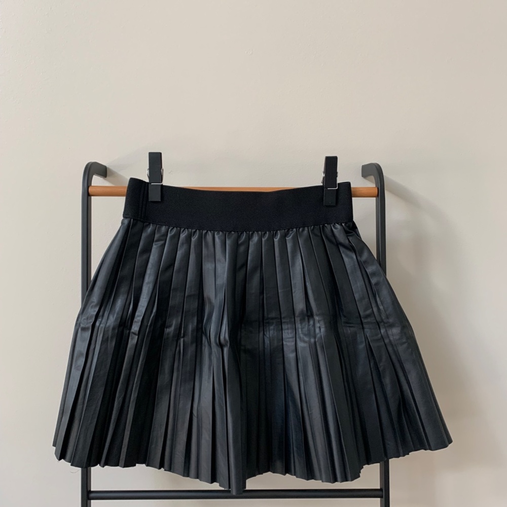Jack Pleated Leather Skirt